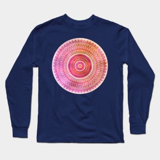 Watercolro Mandala pink orange Long Sleeve T-Shirt